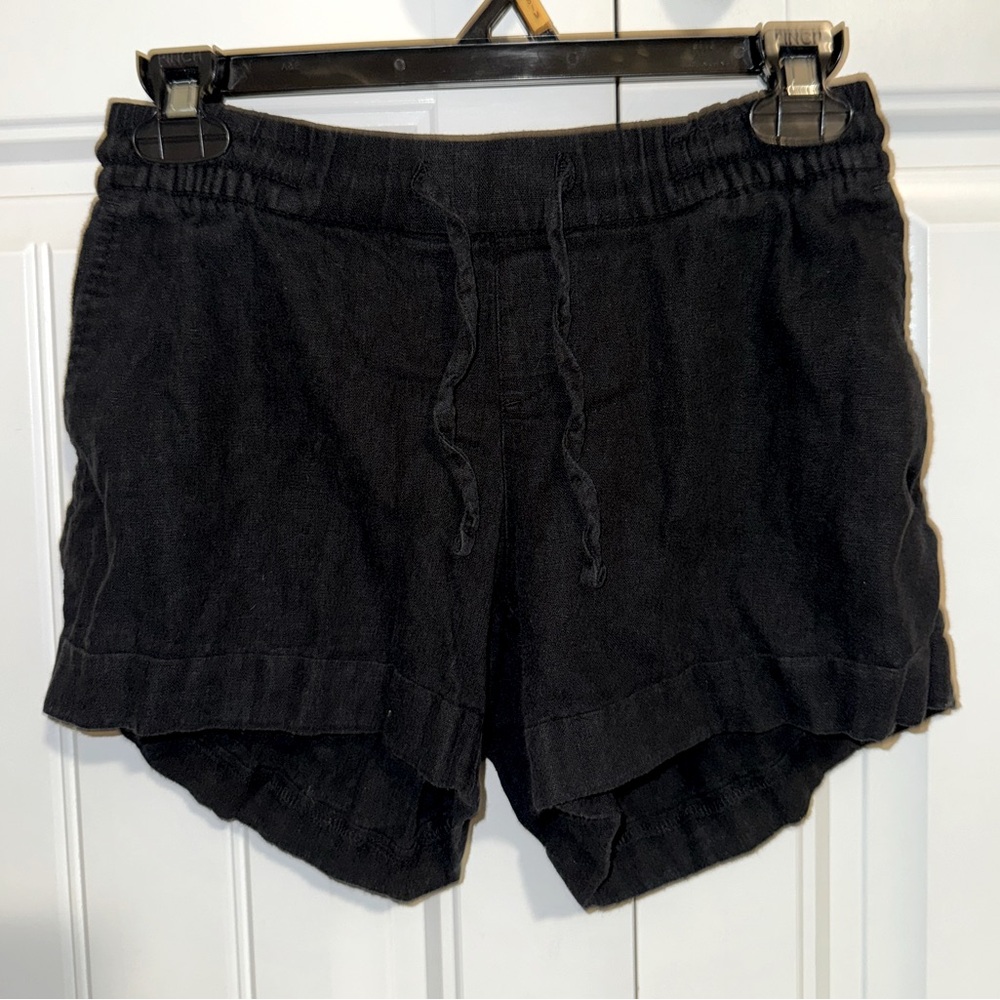 Old Navy Black Linen Drawstring Shorts Women’s XS